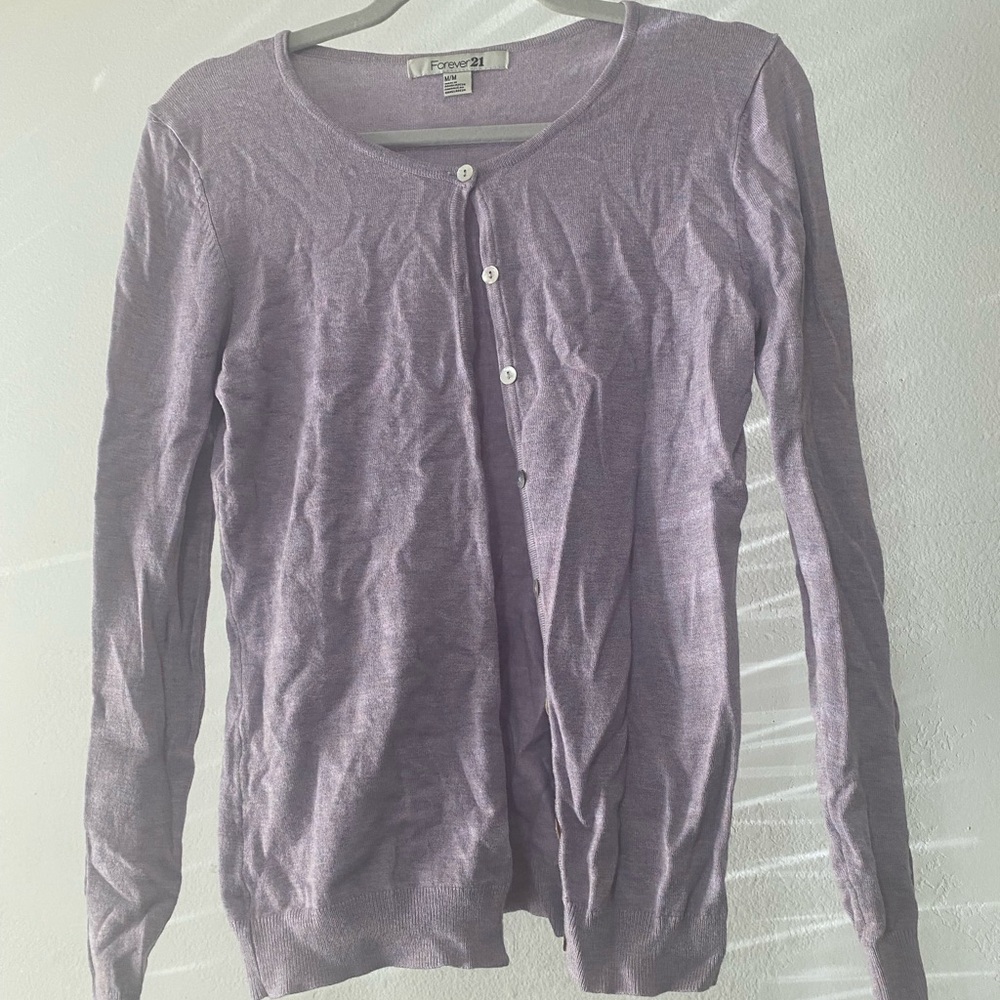 Forever 21 Women's Lavender Button Down Shirt